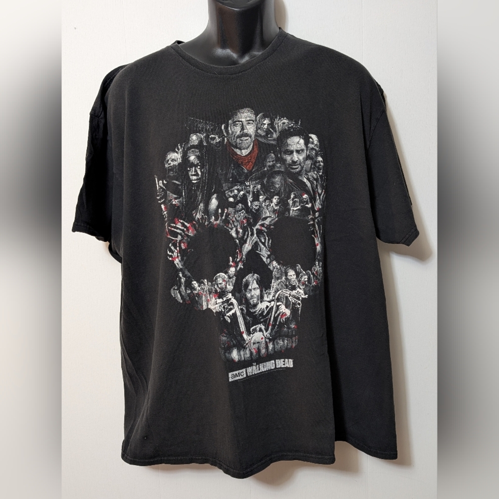 Men's AMC The Walking Dead Skull Graphic Print 2016 Promo T-Shirt Size XL